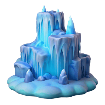 dramatic modern A Frozen Waterfall in Winter Soft Blue Li exclusive png