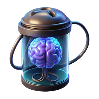 impressive modern A Brain in a Jar Connected to Wires Glowi original png