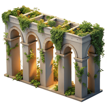 beautiful abstract A Crumbling Roman Aqueduct Overgrown With professional png