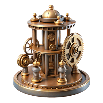 beautiful artistic An Intricate Clockwork Tower with Gears An high resolution png