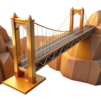wonderful classic A Modern Suspension Bridge Spanning a Deep genuine png