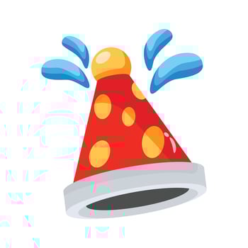 A catchy 3d style icon of party hat vector