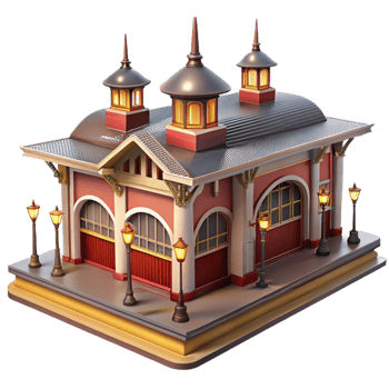 elegant contemporary Victorian Railway Station Busy Crowd high resolution png