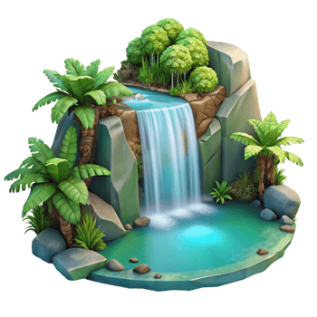 extraordinary contemporary A Hidden Waterfall Cascading Into a Cryst exclusive png