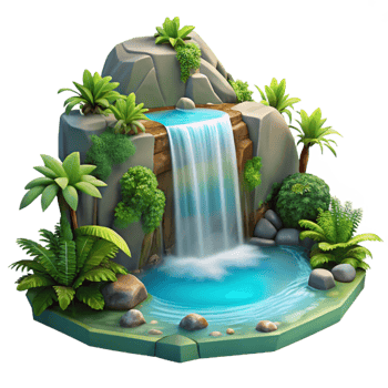 beautiful abstract A Hidden Waterfall Cascading Into a Cryst authentic png