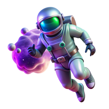 impressive contemporary A Lone Astronaut Clad in a Bioluminescent authentic png