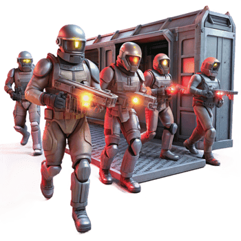 serene vintage A Group of Space Pirates Clad in Ragged authentic png
