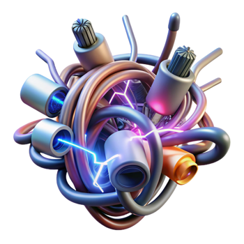 serene artistic A Chaotic Jumble of Wires and Cables Spa premium png