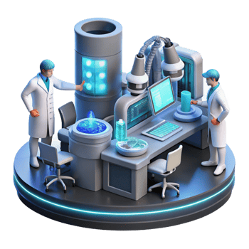 elegant rustic A Futuristic Laboratory Filled with Com detailed png
