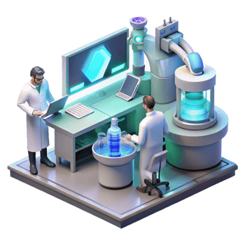 serene contemporary A Futuristic Laboratory Filled with Com authentic png