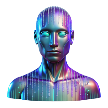 elegant creative A Holographic Projection of a Human Face premium png