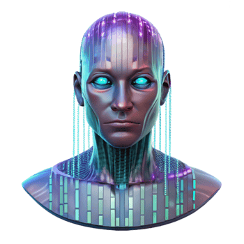 vibrant vintage A Holographic Projection of a Human Face premium png