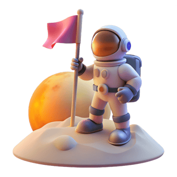 elegant artistic A Lone Astronaut Planting a Flag on a New original png