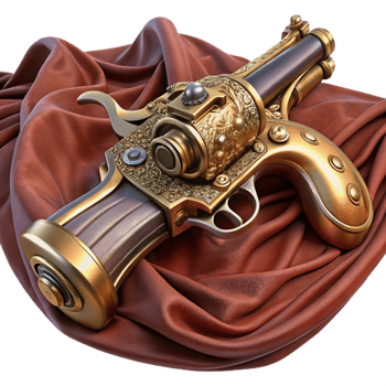 extraordinary vintage A Detailed Steampunk Pistol with Intrica high quality png