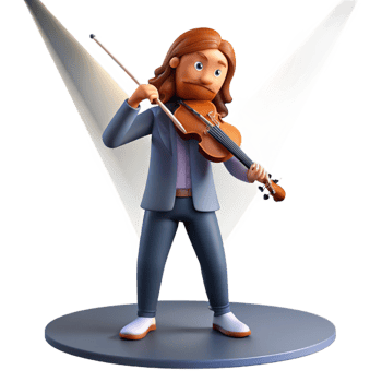 vibrant minimalist A Musician with Long Flowing Hair Hold 4K png
