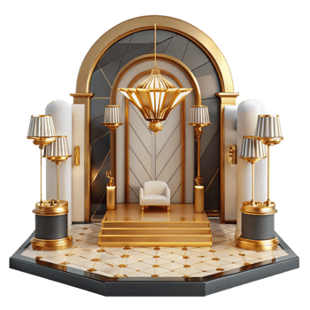 wonderful creative An Art Deco Hotel Lobby Symmetrical Marb premium png