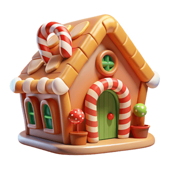 impressive classic A Whimsical Gingerbread House Candy Cane premium png