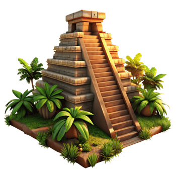 elegant traditional A Mayan Pyramid Temple Overgrown with J high resolution png