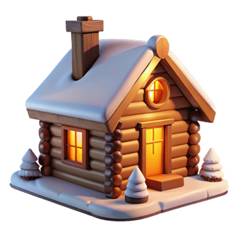 magnificent minimalist A Cozy Log Cabin in the Snow Warm Firelig detailed png
