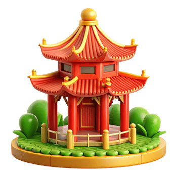 dramatic traditional A Traditional Chinese Pagoda Vibrant Red authentic png