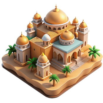 stunning abstract A Sprawling Desert Oasis City Domed Bui professional png
