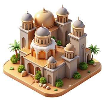vibrant abstract A Sprawling Desert Oasis City Domed Bui genuine png