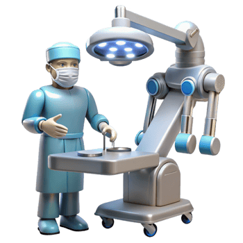 extraordinary artistic Robotic Surgeon Performing Delicate Surgery genuine png
