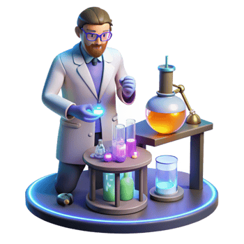 vibrant vintage A Scientist Working in a Laboratory Sur genuine png