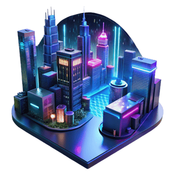 dramatic abstract A Futuristic Cityscape at Night Towering exclusive png