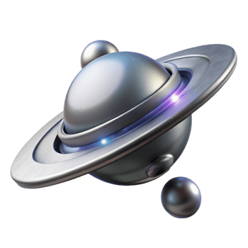 beautiful abstract A Sleek Silver Spaceship Orbiting a Ring exclusive png