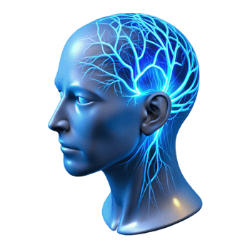 impressive vintage A Transparent Human Head with Visible Ne original png