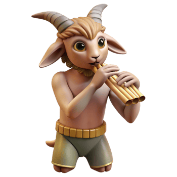 elegant modern A Curious Satyr Playing a Pan Flute Dap 4K png