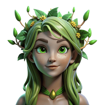 beautiful abstract Portrait of a Mischievous Forest Nymph W detailed png