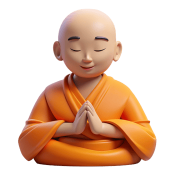extraordinary modern Portrait of a Serene Buddhist Monk in Oran 4K png