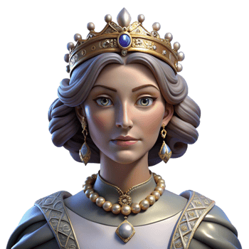 serene modern Portrait of a Regal Queen with a Jeweled H authentic png