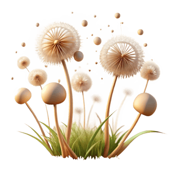 elegant modern A Field of Softly Glowing Dandelions Disp premium png