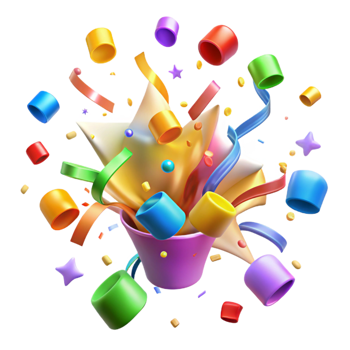 beautiful contemporary A Chaotic Explosion of Colorful Confetti premium png