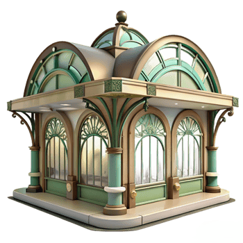 elegant classic Art Nouveau Metro Station with Intricate professional png