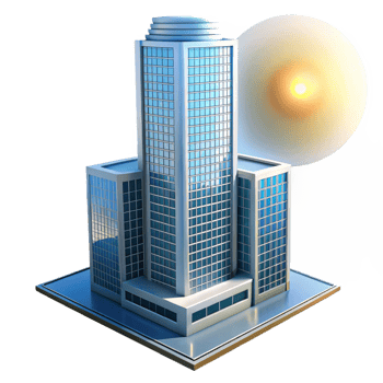 impressive contemporary Modernist Glass Skyscraper Reflecting Th authentic png
