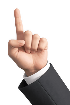 Business Professional Pointing with Raised Finger png