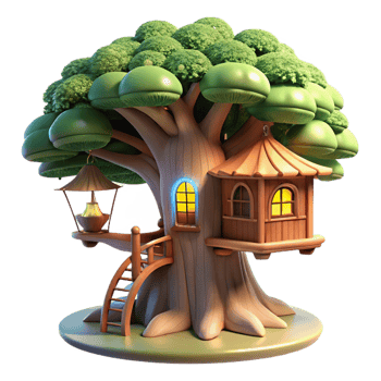 wonderful abstract Treehouse Built Into a Giant Sequoia Tre 4K png