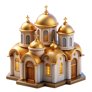 dramatic traditional Byzantine Church with Intricate Mosaics exclusive png
