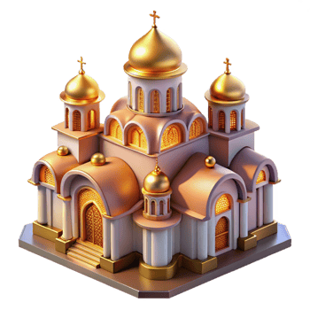 magnificent abstract Byzantine Church with Intricate Mosaics premium png