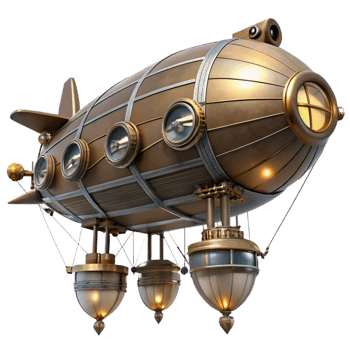 extraordinary classic A Steampunk Zeppelin with Intricate Gondo original png