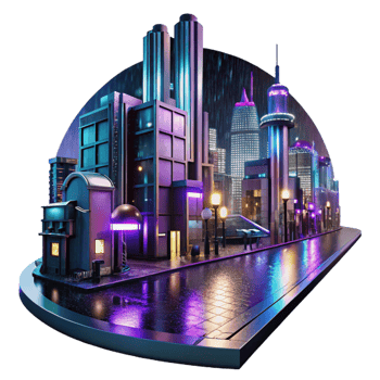 dramatic vintage A Steampunk Cityscape Reflected in a Rain genuine png