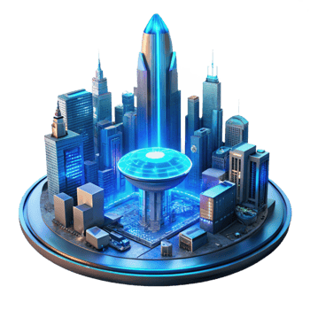 magnificent vintage Cyberpunk Metropolis Towering Structures high quality png