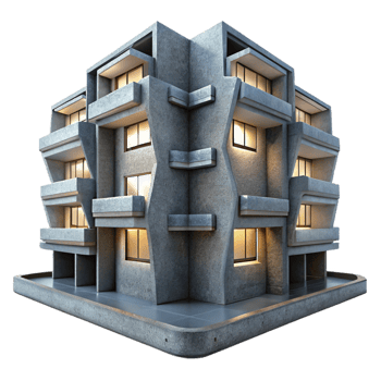 extraordinary abstract A Brutalist Concrete Apartment Complex Wit exclusive png