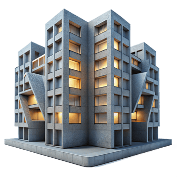 magnificent artistic A Brutalist Concrete Apartment Complex Wit original png