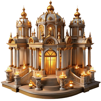 beautiful modern An Ornate Baroque Palace with Gilded Cei authentic png