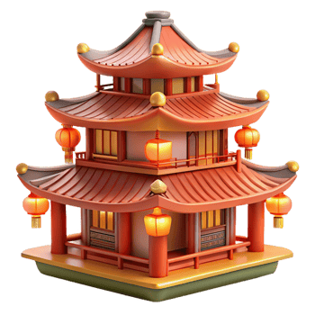 beautiful creative A Traditional Chinese Pagoda with Intricat professional png